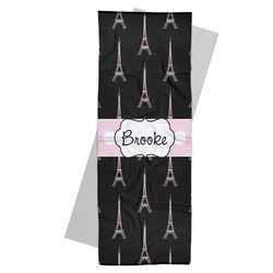 Black Eiffel Tower Yoga Mat Towel (Personalized)