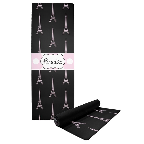 Custom Black Eiffel Tower Yoga Mat (Personalized)