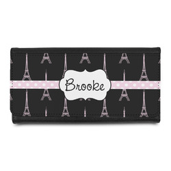 Black Eiffel Tower Leatherette Ladies Wallet (Personalized)
