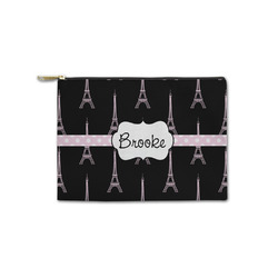 Black Eiffel Tower Zipper Pouch - Small - 8.5"x6" (Personalized)