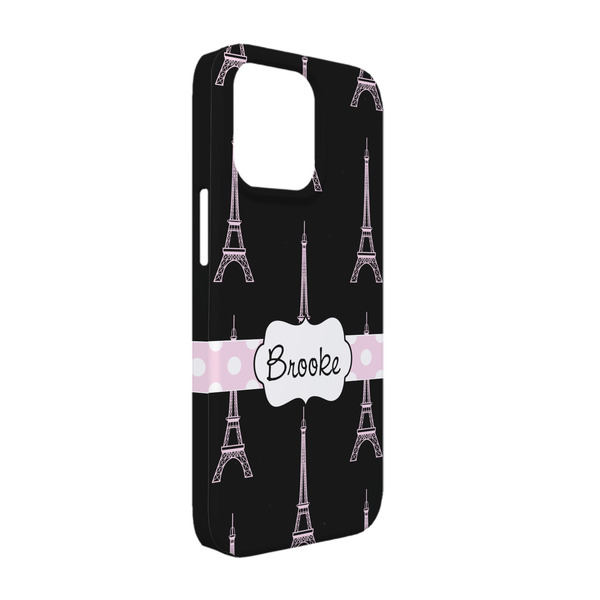 Custom Black Eiffel Tower iPhone Case - Plastic - iPhone 13 Pro (Personalized)