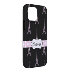 Black Eiffel Tower iPhone Case - Rubber Lined - iPhone 13 Pro Max (Personalized)