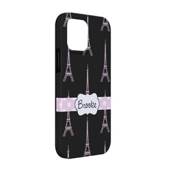 Black Eiffel Tower iPhone Case - Rubber Lined - iPhone 13 Pro (Personalized)