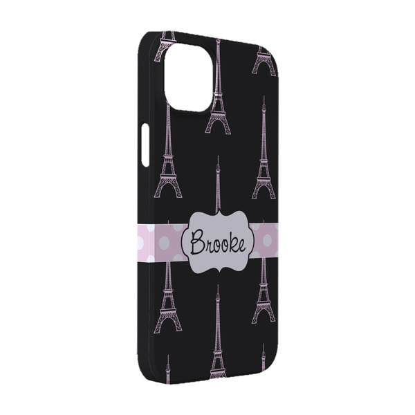Custom Black Eiffel Tower iPhone Case - Plastic - iPhone 14 (Personalized)