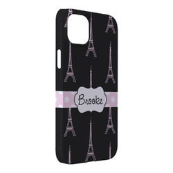 Black Eiffel Tower iPhone Case - Plastic - iPhone 14 Plus (Personalized)