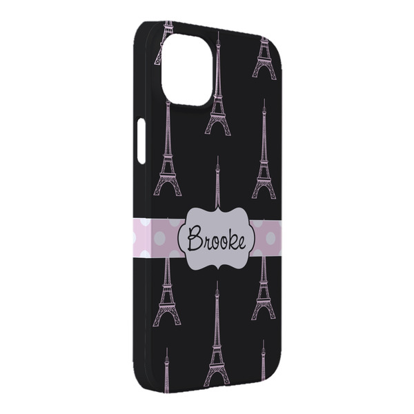 Custom Black Eiffel Tower iPhone Case - Plastic - iPhone 14 Plus (Personalized)