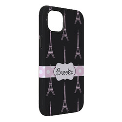 Black Eiffel Tower iPhone Case - Rubber Lined - iPhone 14 Plus (Personalized)