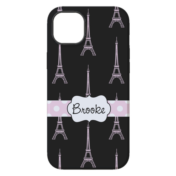 Black Eiffel Tower iPhone 14 Pro Max Tough Case - Back