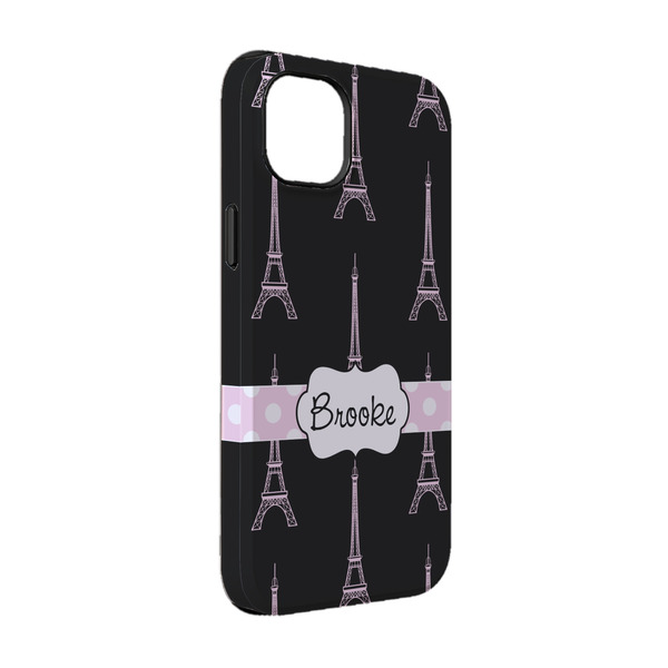 Custom Black Eiffel Tower iPhone Case - Rubber Lined - iPhone 14 Pro (Personalized)