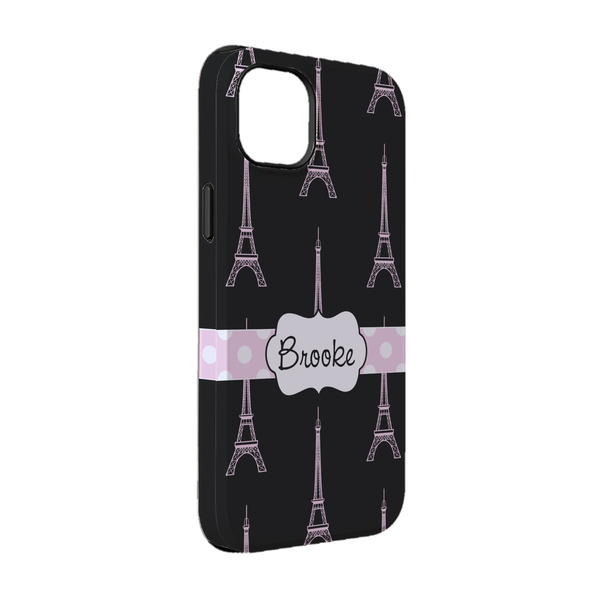 Custom Black Eiffel Tower iPhone Case - Rubber Lined - iPhone 14 (Personalized)