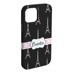 Black Eiffel Tower iPhone Case - Rubber Lined - iPhone 15 Plus (Personalized)