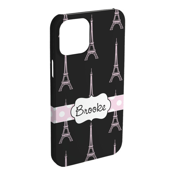 Custom Black Eiffel Tower iPhone Case - Plastic - iPhone 15 Pro Max (Personalized)