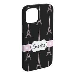 Black Eiffel Tower iPhone Case - Rubber Lined (Personalized)