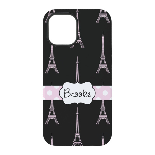 Black Eiffel Tower iPhone 15 Tough Case - Back