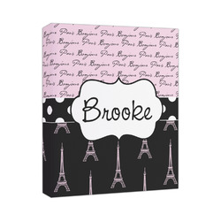 Paris Bonjour and Eiffel Tower Canvas Print (Personalized)
