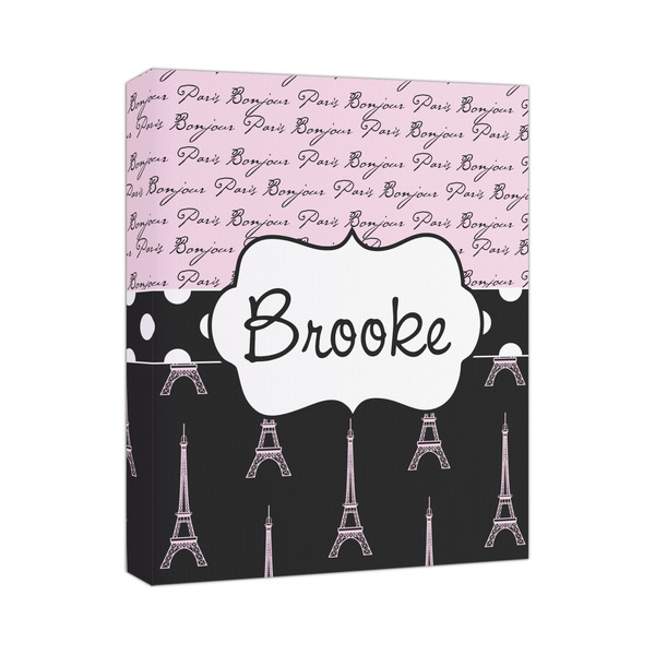 Custom Paris Bonjour and Eiffel Tower Canvas Print (Personalized)