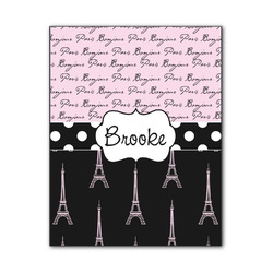 Paris Bonjour and Eiffel Tower Wood Print - 11x14 (Personalized)