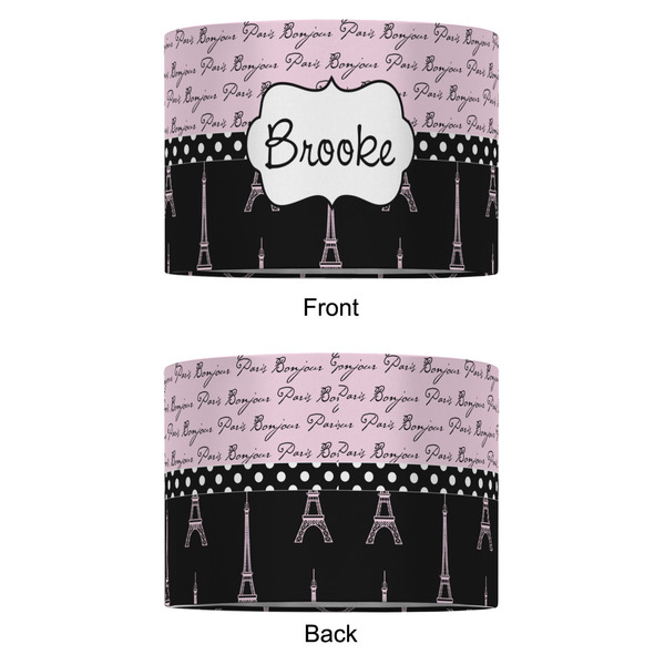 Paris Bonjour and Eiffel Tower 12" Drum Lampshade - APPROVAL (Fabric)
