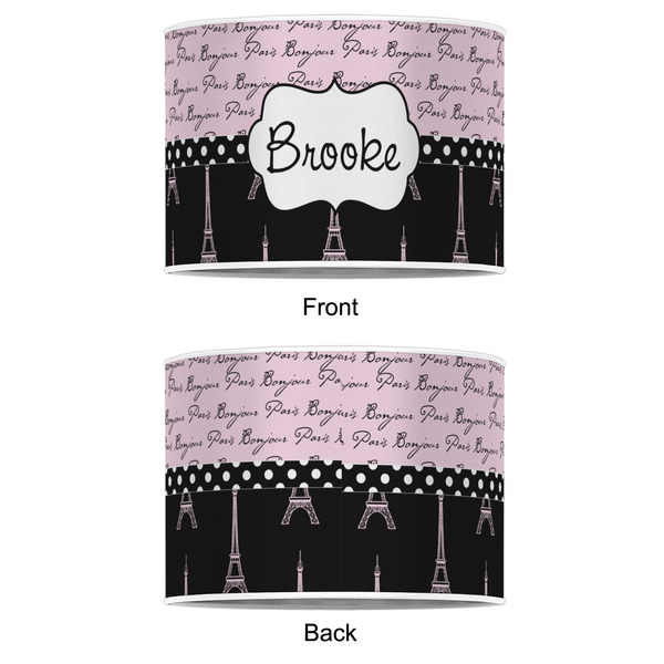 Paris Bonjour and Eiffel Tower 12" Drum Lampshade - APPROVAL (Poly Film)