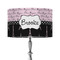 Paris Bonjour and Eiffel Tower 12" Drum Lampshade - ON STAND (Fabric)
