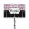 Paris Bonjour and Eiffel Tower 12" Drum Lampshade - ON STAND (Poly Film)