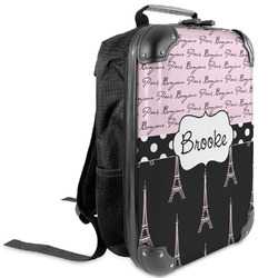 Paris Bonjour and Eiffel Tower Kids Hard Shell Backpack (Personalized)