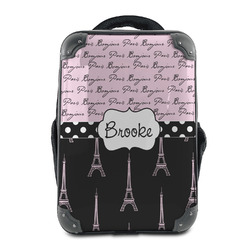 Paris Bonjour and Eiffel Tower 15" Hard Shell Backpack (Personalized)