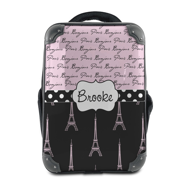 Custom Paris Bonjour and Eiffel Tower 15" Hard Shell Backpack (Personalized)