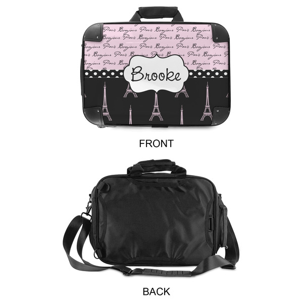 Paris Bonjour and Eiffel Tower 15" Hard Shell Briefcase - APPROVAL