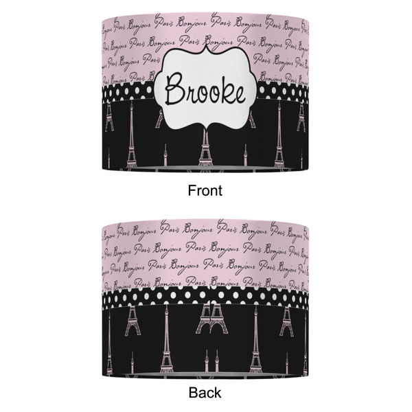 Paris Bonjour and Eiffel Tower 16" Drum Lampshade - APPROVAL (Fabric)