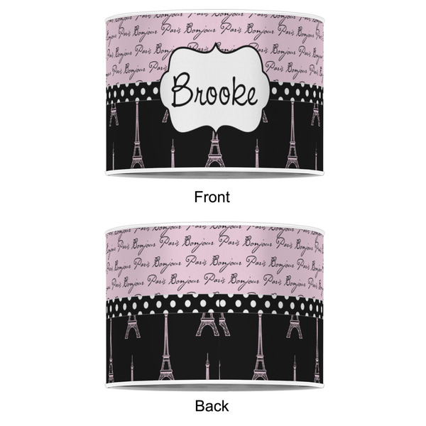 Paris Bonjour and Eiffel Tower 16" Drum Lampshade - APPROVAL (Poly Film)