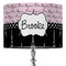 Paris Bonjour and Eiffel Tower 16" Drum Lampshade - ON STAND (Fabric)