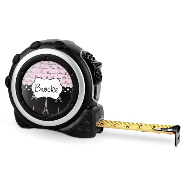 Custom Paris Bonjour and Eiffel Tower Tape Measure - 16 Ft (Personalized)
