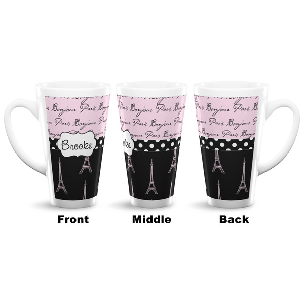 Paris Bonjour and Eiffel Tower 16 Oz Latte Mug - Approval