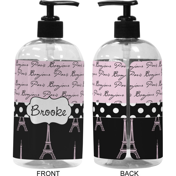 Paris Bonjour and Eiffel Tower 16 oz Plastic Liquid Dispenser (Approval)