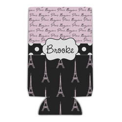 Paris Bonjour and Eiffel Tower Can Cooler (16 oz) (Personalized)