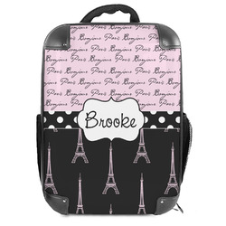 Paris Bonjour and Eiffel Tower Hard Shell Backpack (Personalized)