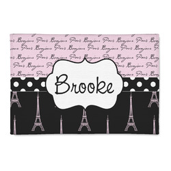 Paris Bonjour and Eiffel Tower 2' x 3' Patio Rug (Personalized)