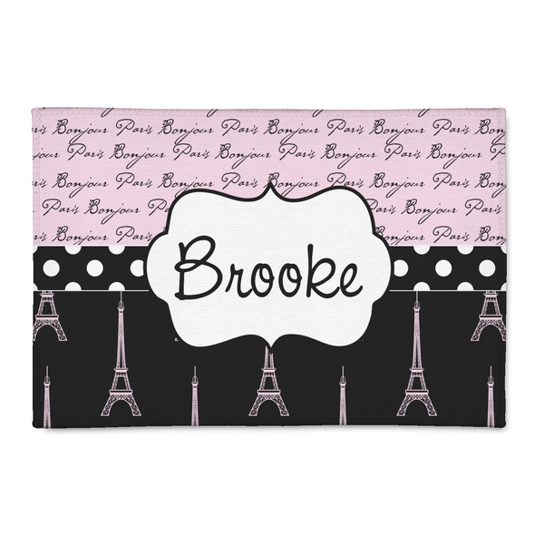 Custom Paris Bonjour and Eiffel Tower Patio Rug (Personalized)