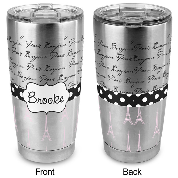 Paris Bonjour and Eiffel Tower 20oz SS Tumbler - Full Print - Approval