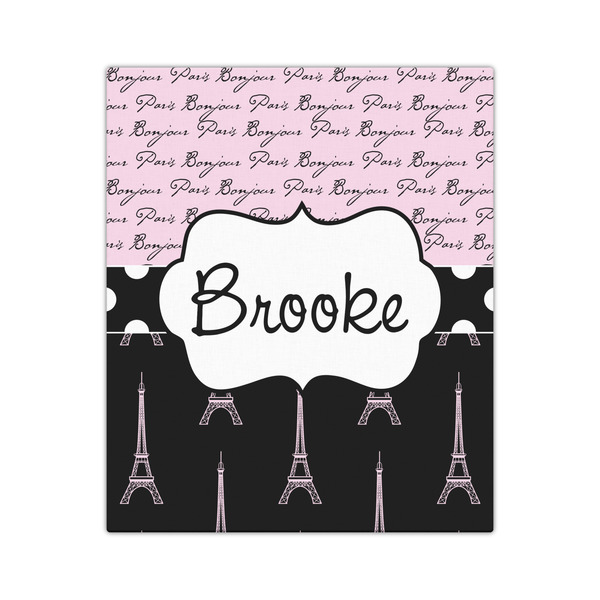 Paris Bonjour and Eiffel Tower 20x24 - Canvas Print - Front View