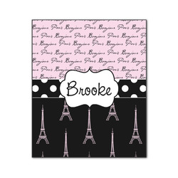 Paris Bonjour and Eiffel Tower Wood Print - 20x24 (Personalized)
