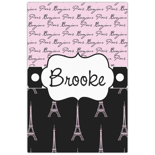 Paris Bonjour and Eiffel Tower 20x30 - Canvas Print - Front View