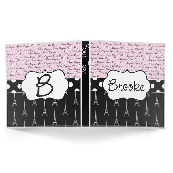 Paris Bonjour and Eiffel Tower 3-Ring Binder Approval- 1in