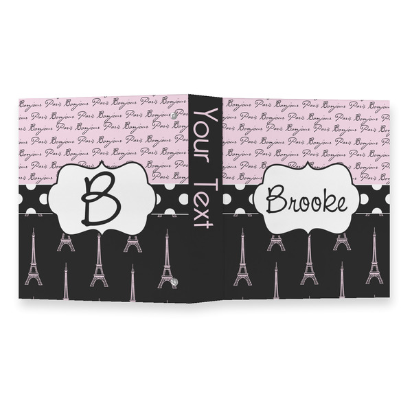 Paris Bonjour and Eiffel Tower 3 Ring Binders - Full Wrap - 1" - OPEN OUTSIDE