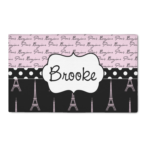 Custom Paris Bonjour and Eiffel Tower 3' x 5' Indoor Area Rug (Personalized)