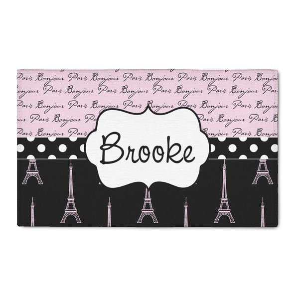 Custom Paris Bonjour and Eiffel Tower 3' x 5' Patio Rug (Personalized)