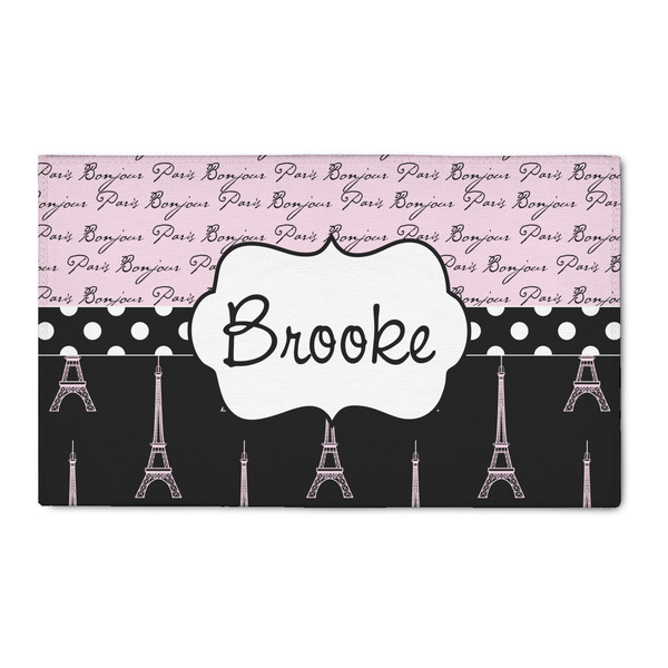Custom Paris Bonjour and Eiffel Tower 3' x 5' Patio Rug (Personalized)