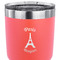 Paris Bonjour and Eiffel Tower 30 oz Stainless Steel Ringneck Tumbler - Coral - CLOSE UP