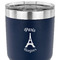 Paris Bonjour and Eiffel Tower 30 oz Stainless Steel Ringneck Tumbler - Navy - CLOSE UP